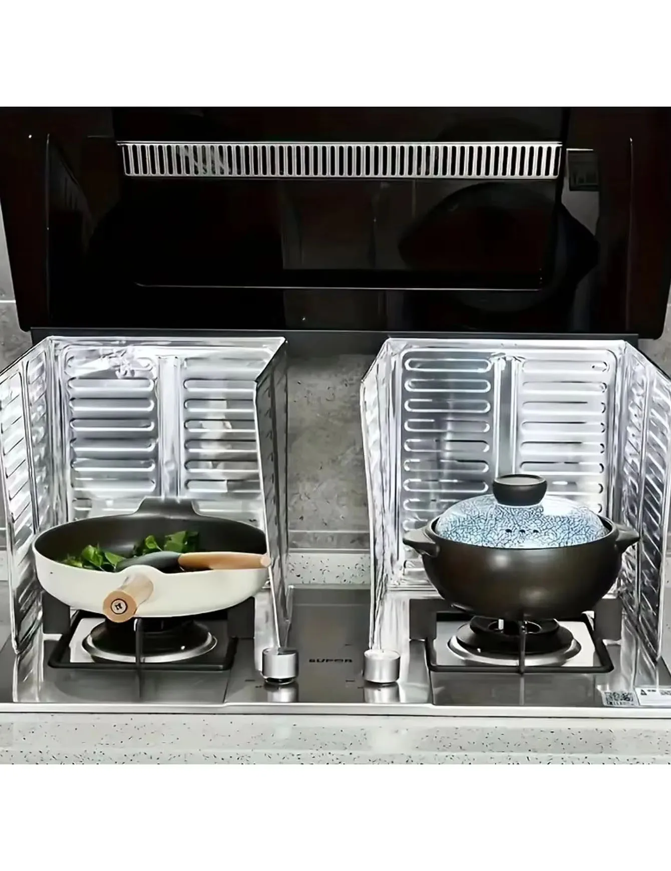 3PCS Kitchen oil baffle, stove oil baffle, aluminum foil insulation board, oil barrier board, foldable gas stove oil block