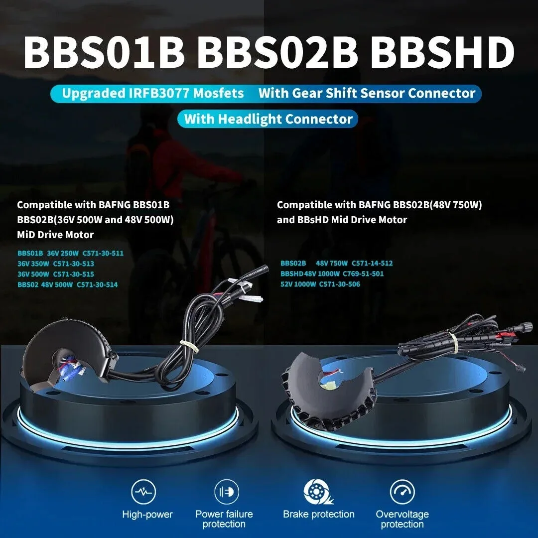 Bafang Mid Drive Motor sostituzioni Controller per 8fun BBS01 BBS01B BBS02 BBS02B BBSHD 36V 250W 350W 500W 48V 750W 1000W