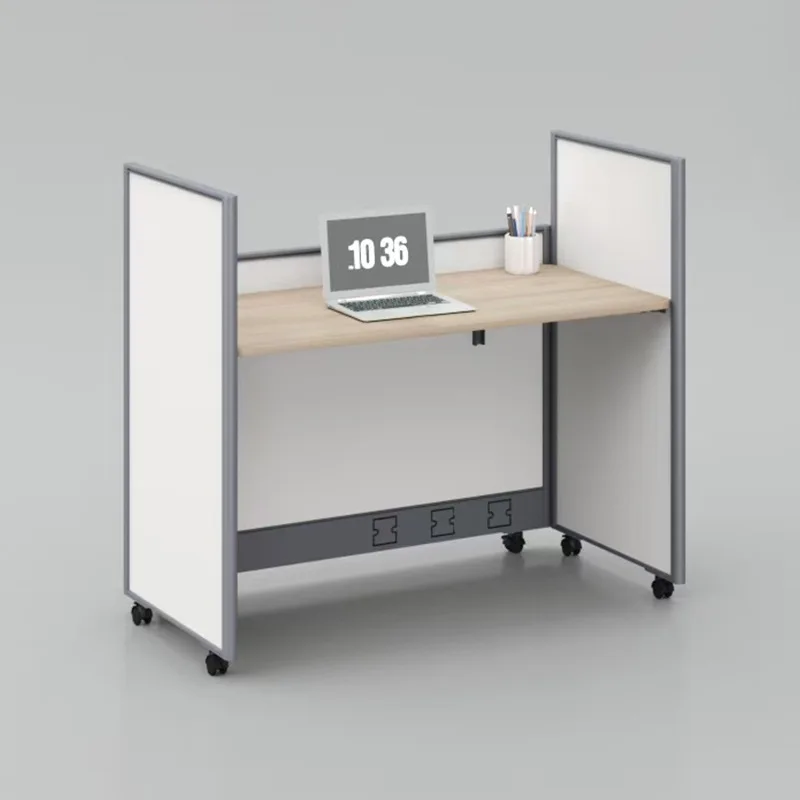 Yazhi Staff Foldable PVC Desk with Modern Minimalist Design Installation-Free Setup Screen Station Cable Box