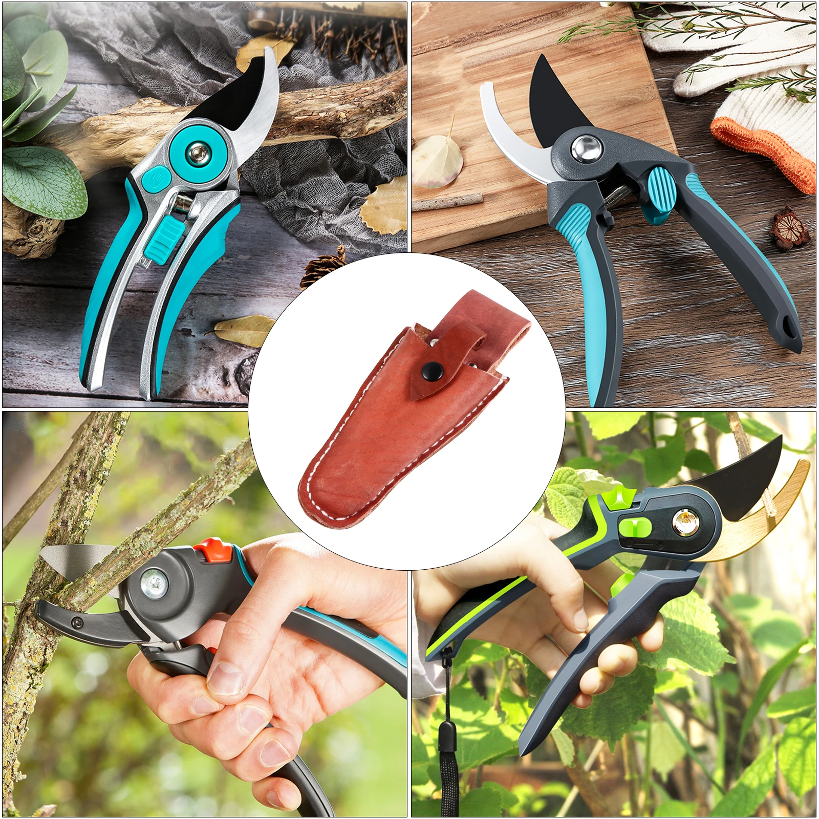 

Cowhide Pruning Shears Scissors Set Garden Fruit Tree Sheath Hand Pruners Gardening Case Durable Tool Protection Scissor Belt