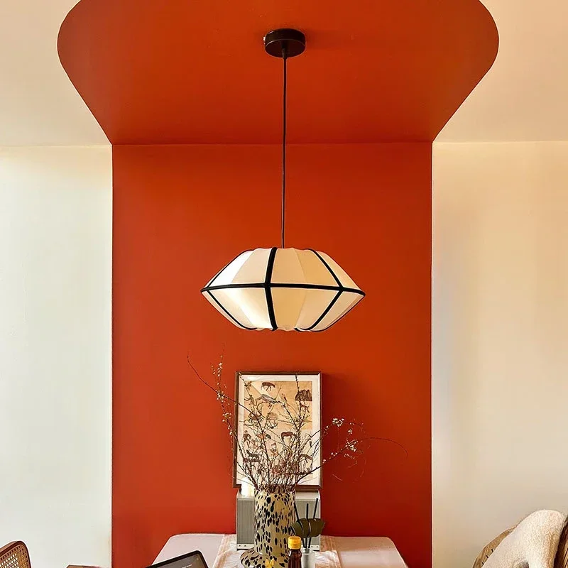 

Vintage Circular Cloth Design Led Pendant Lights for Living Dining Room Corridor Bedroom Simple Home Decor Hanging Luminaires