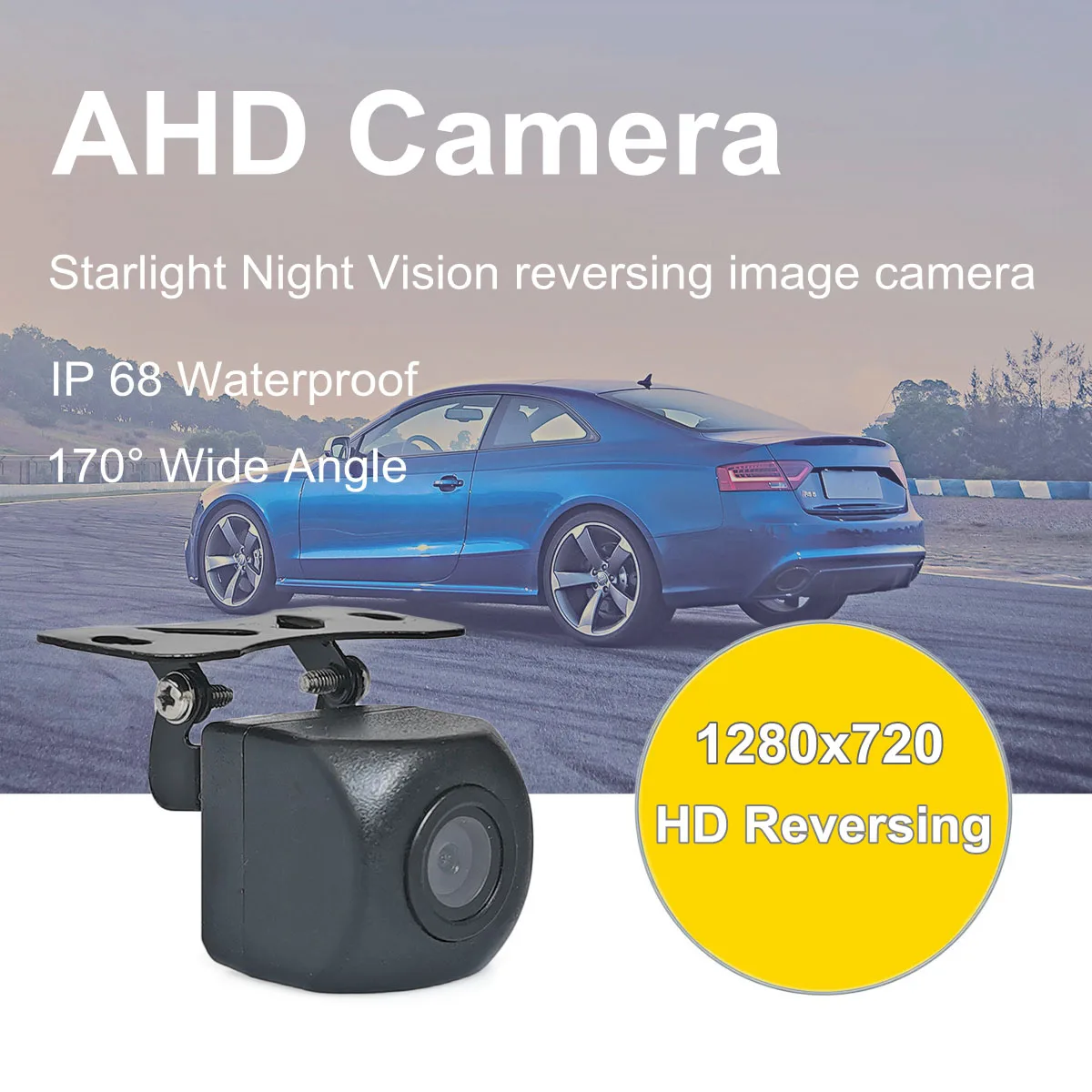 

DIYKIT 1280x720 AHD 170 degree Rear View Car Camera RV Backup HD Reverse Camera Waterproof Night Vision