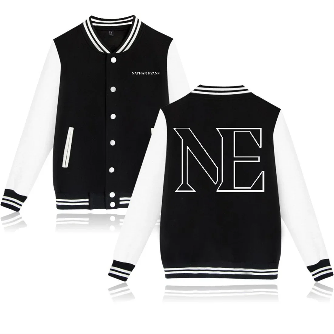 

Nathan Evans Merch Baseball Jacket Women Men Bomber Jacket Outerwear Streetwear Hip Hop Baseball Uniform Casual Tracksuit