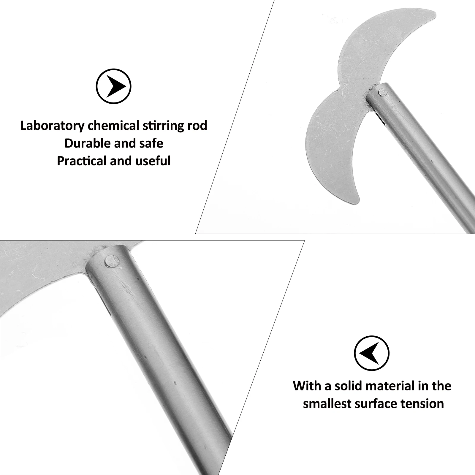 

1pc Stainless Steel Stirring Bar Laboratory Mixing Paddle Chemistry Experimental Tool Acid Alkali Resistant Reagent Stirrer