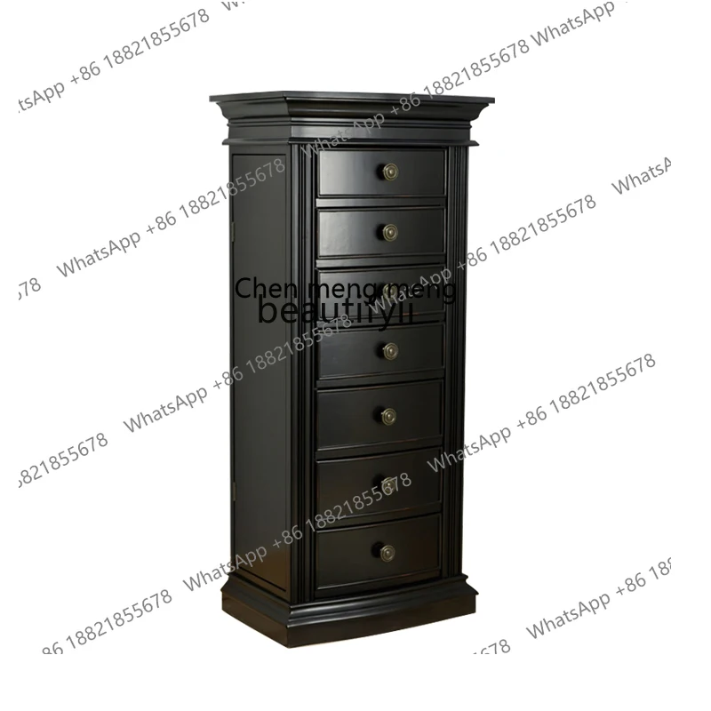 

X American Retro Jewelry Cabinet Multi-Functional Jewelry Cabinet Bedroom Storage Floor Large Capacity Jewelry Cabinet
