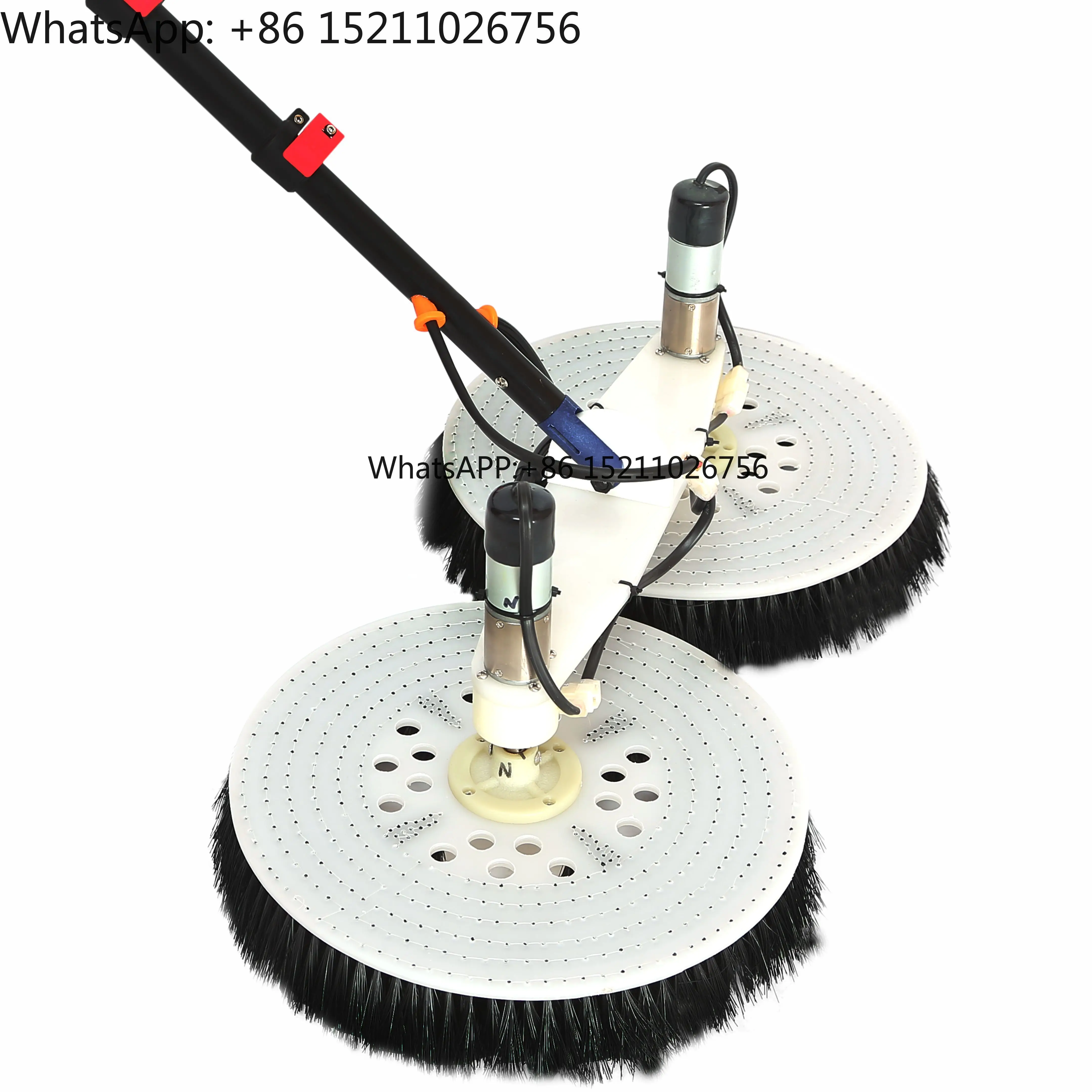 For 30cm Hose Aluminum Automatic Solar Panel Brush Window Cleaning Equipment Electric Water Fed Pole