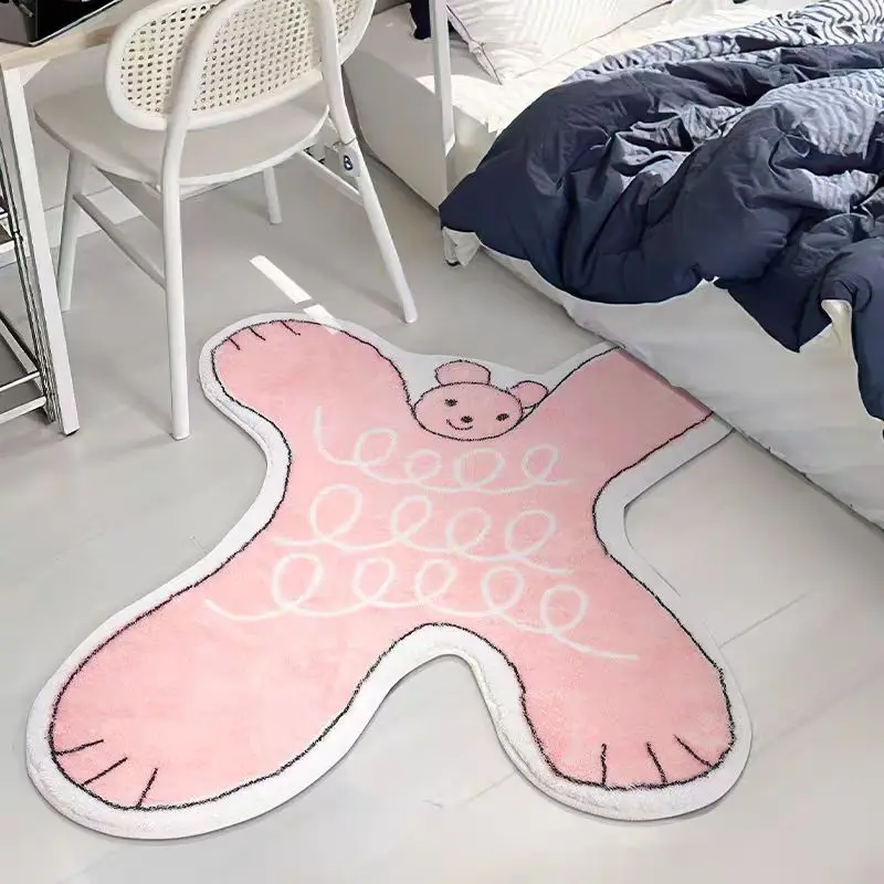 

Cute Bear Carpet Cartoon Pink Girl Hug Bear Bedside Floor Mat Thickened Bedroom Rug Children's Gifts Rugs