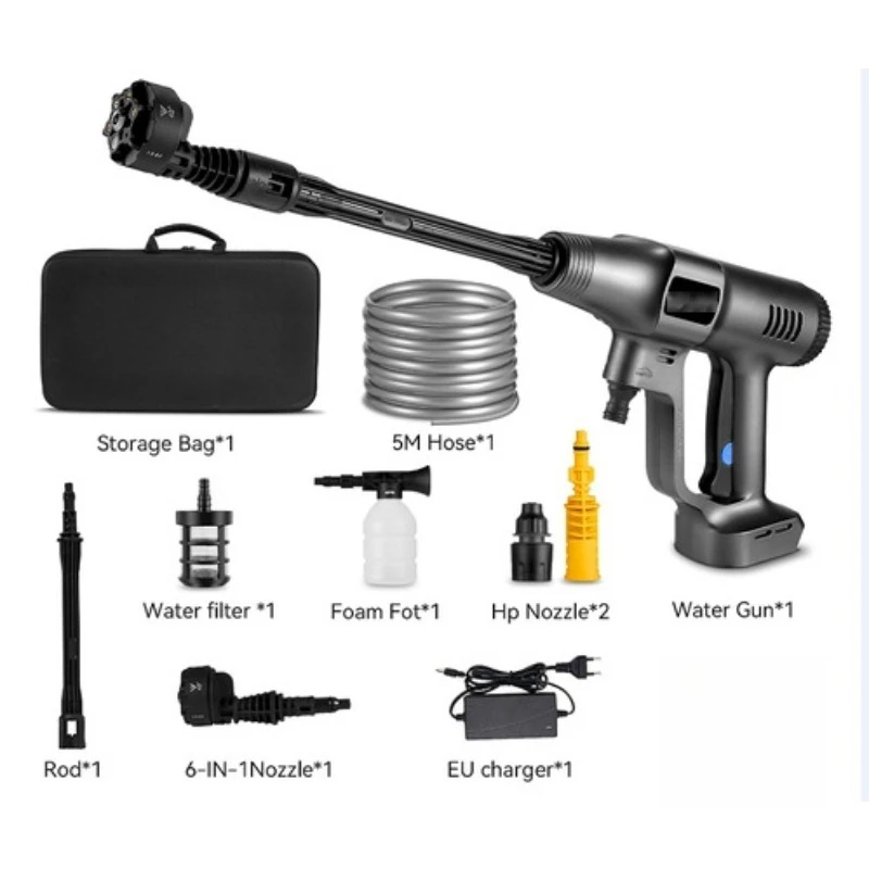 (Without battery)Pressure Washer Gun, Portable High Pressure Water Gun for Car Cleaning, Compatible with 18V Battery