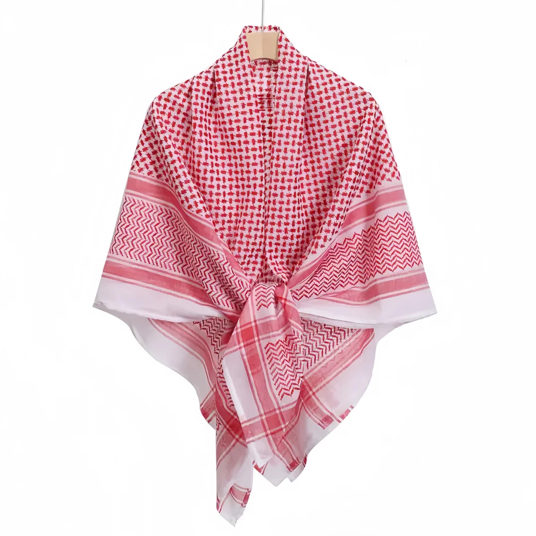 Arabischer Shemagh Muslimischer Keffiyeh Kopftuch Arabische Taktische Wüsten-Kopfbedeckung mit Seil Halloween-Kostüm-Accessoires