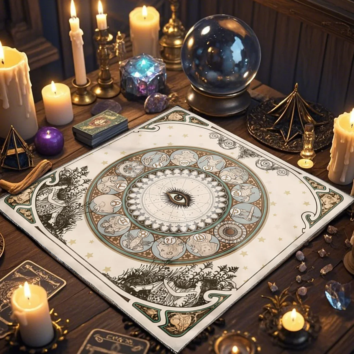 All Seeing Eye Creative Tarot Card Tablecloth Altar Cloth Divination Astrology Card Game Decorative Pad