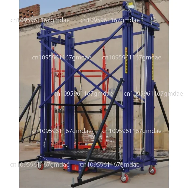2～8メートル電動昇降足場、耐荷重500KG、折りたたみ式移動リモコン付き建設現場用リフト