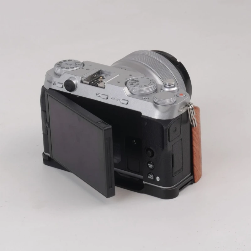 Wood Handle Camera Quick Release Hand Grip For XM5 Camera Photography Studio Gear, Metal Baseplate  D2RC