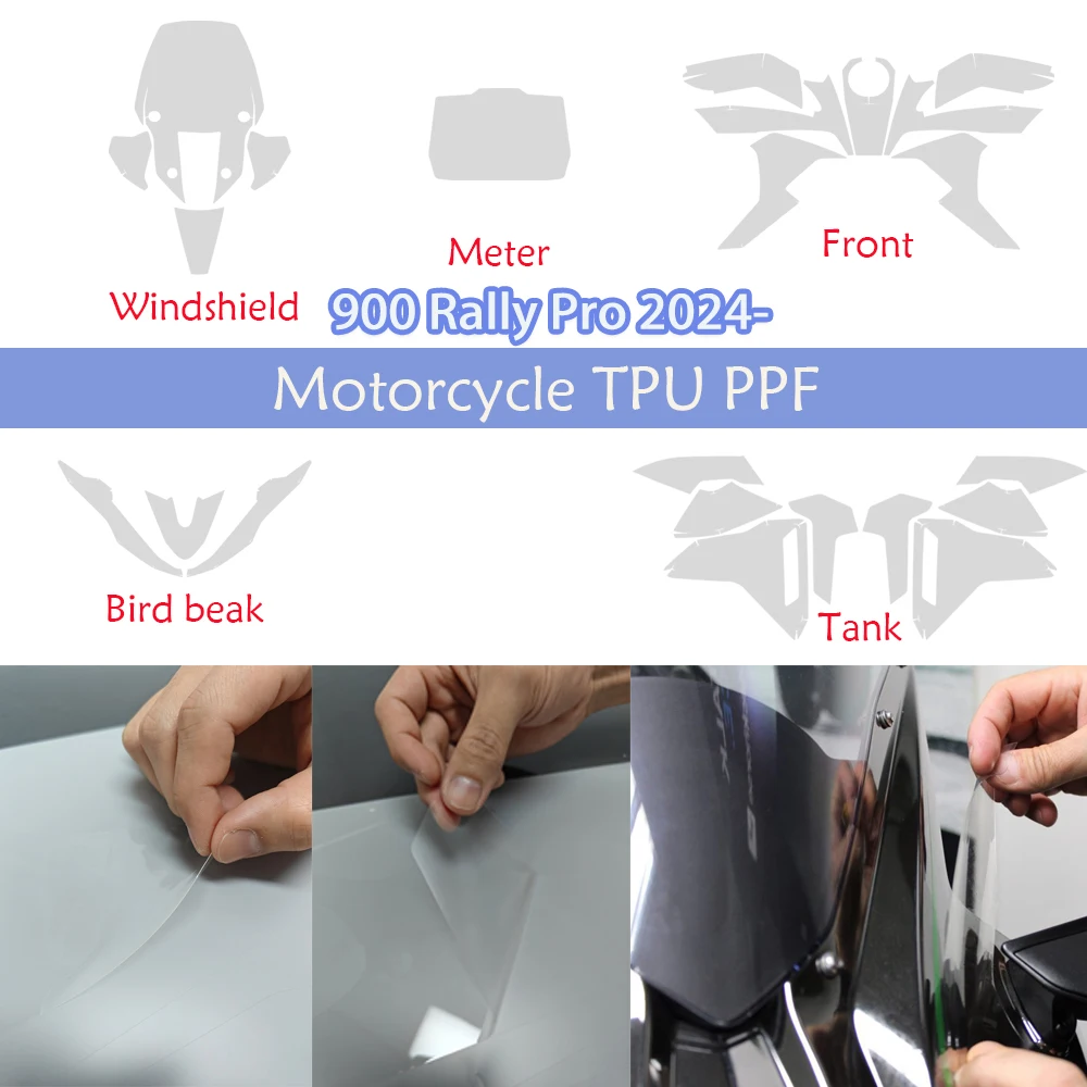 Motorcycle PPF For Tiger 900 Rally Pro Dashboard Protective Film bodykit Transparent Anti -Scratch Fuel Tank Windshield Stickers