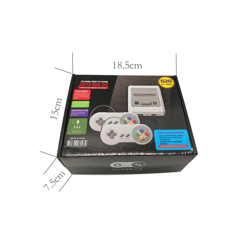 Mini Retro Video Game Console For SNES Home Game Player AV Output Built in SFC620 Game with wired Gamepad For Children