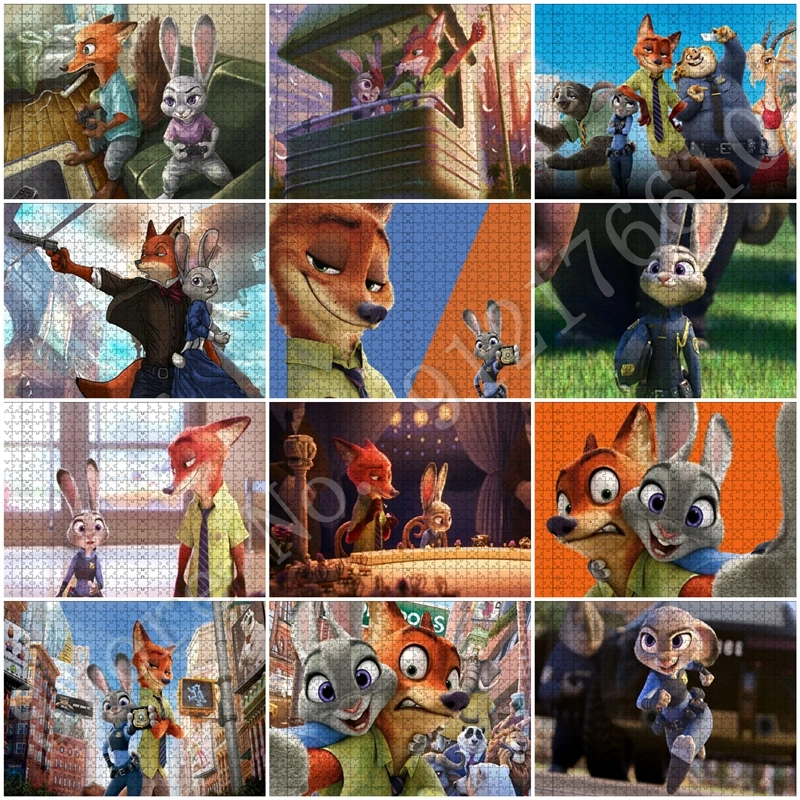 Zootopia Disney Cartoon Diy 500 Pieces Puzzle Modern Jigsaw Puzzles Creativity Paper Decompress Toys Family Games Birthday Gifts