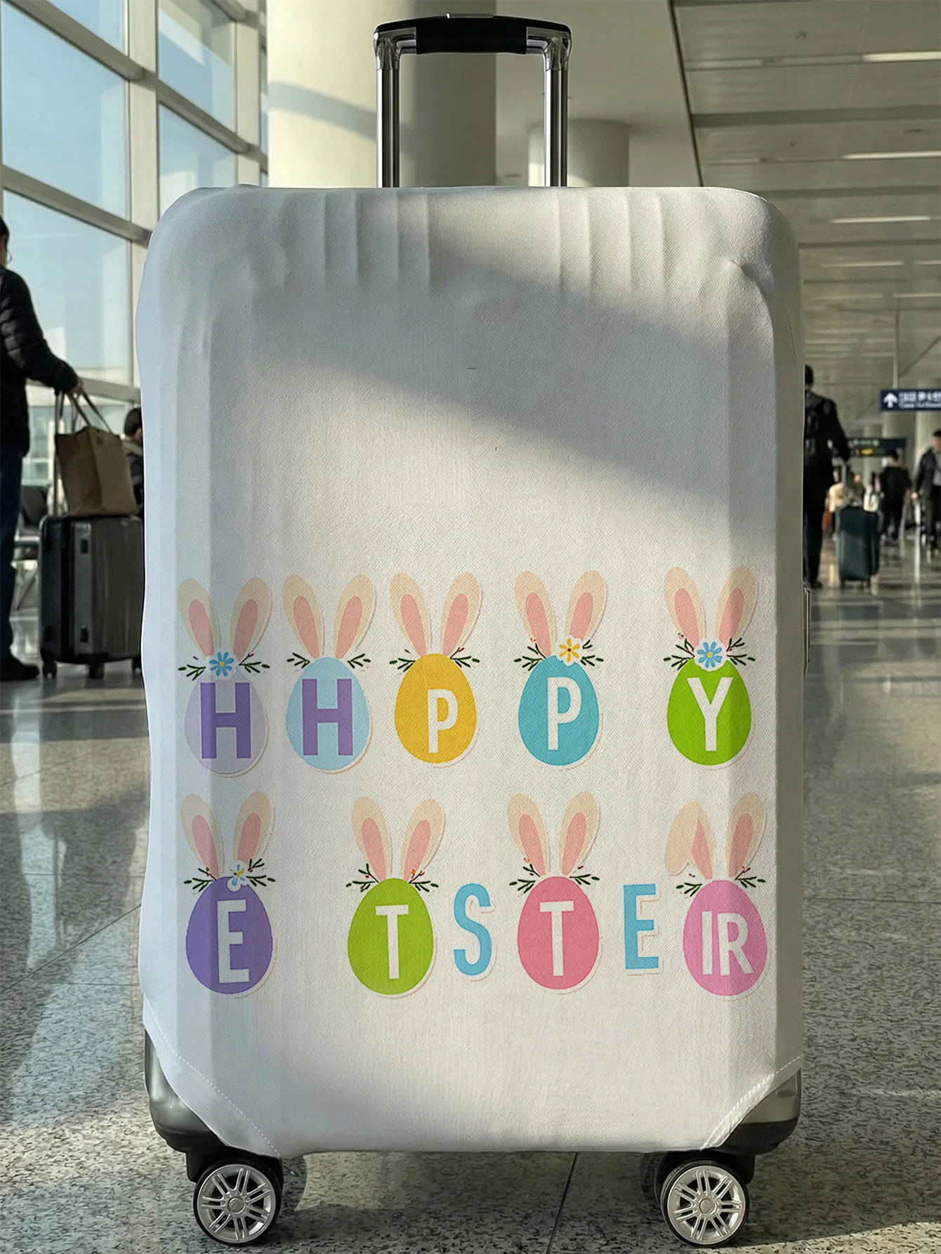 

Защитный чехол для багажа с изображением кролика и пасхального яйца, подходит для чемоданов 18-32 дюймов, чехлы для ручек чемоданов, дорожные аксессуары.