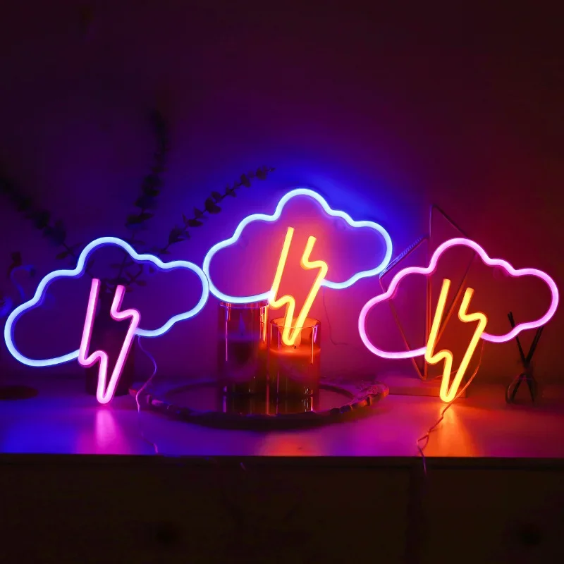 Cloud Lightning LED Neon Sign Night Light Battery/USB Operated for Children\'s Room Party Home Bar Lamp Gift Decoration