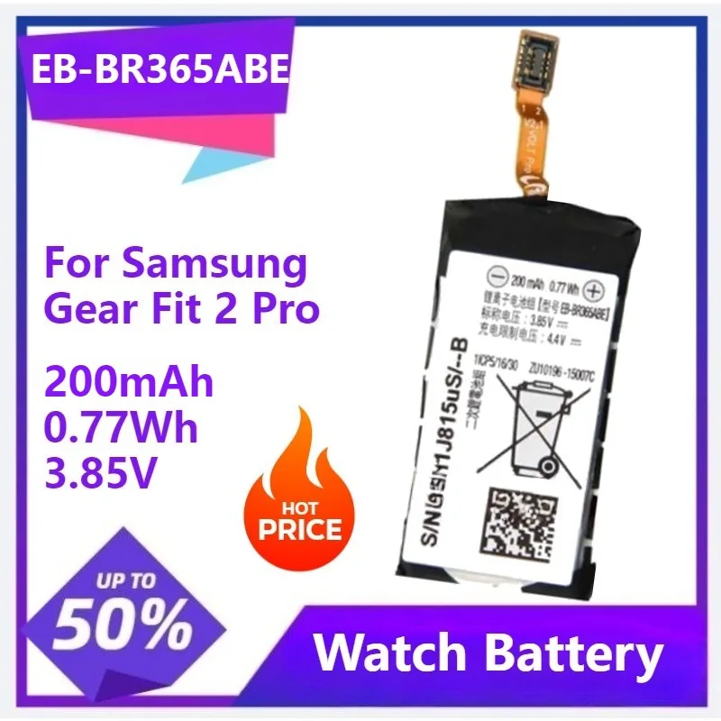 

EB-BR365ABE Replace Battery For Samsung Gear Fit 2 Pro SM-R365 R365 Bateria 200mAh 0.77Wh 3.85V