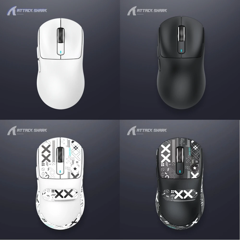 Lightweight Gaming Mouse Attack Shark X3 Bluetooth Tri-Mode Connection Macro Programming Wireless Mouse Gamer 6 Keys PAW3395