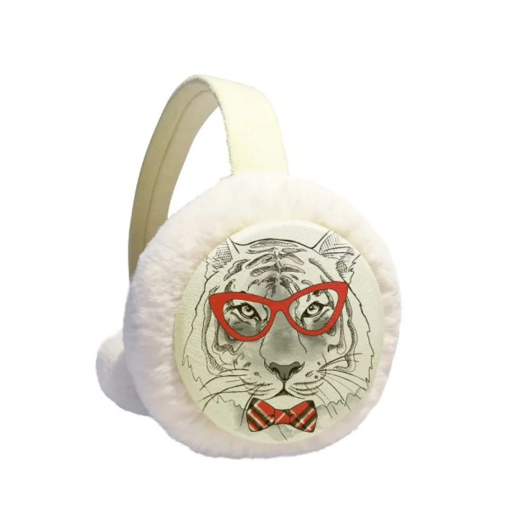 

Glasses Tiger Handsome Animal Winter Ear Warmer Cable Knit Furry Fleece Earmuff Outdoor