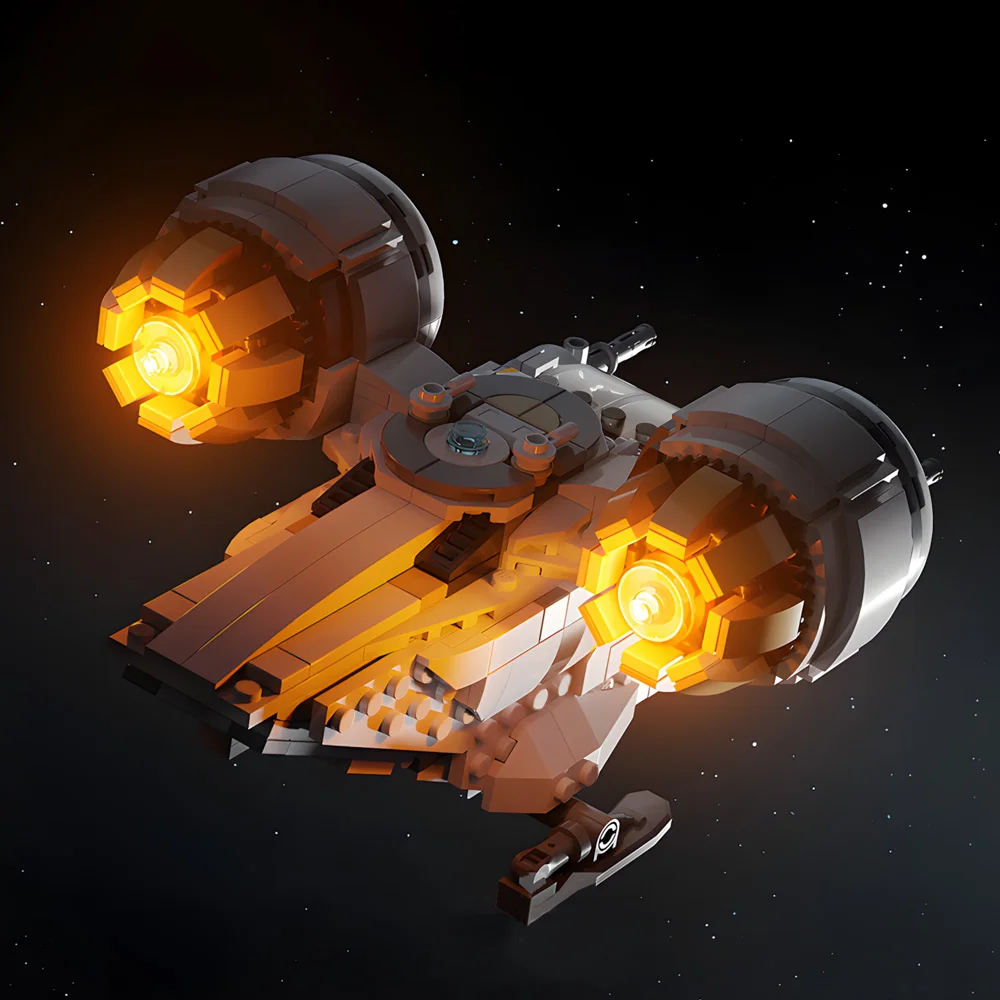

MOC Space War Chibi Razor Crest- Starship Collection Building Blocks Movie Spaceship Alien Exploration Device Model Bricks Toy