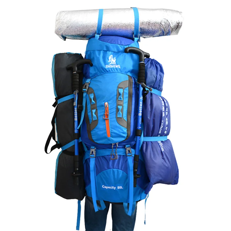 large capacity 80l outdoor backpack travel bag hiking camping Mountaineering bag backpack Pack