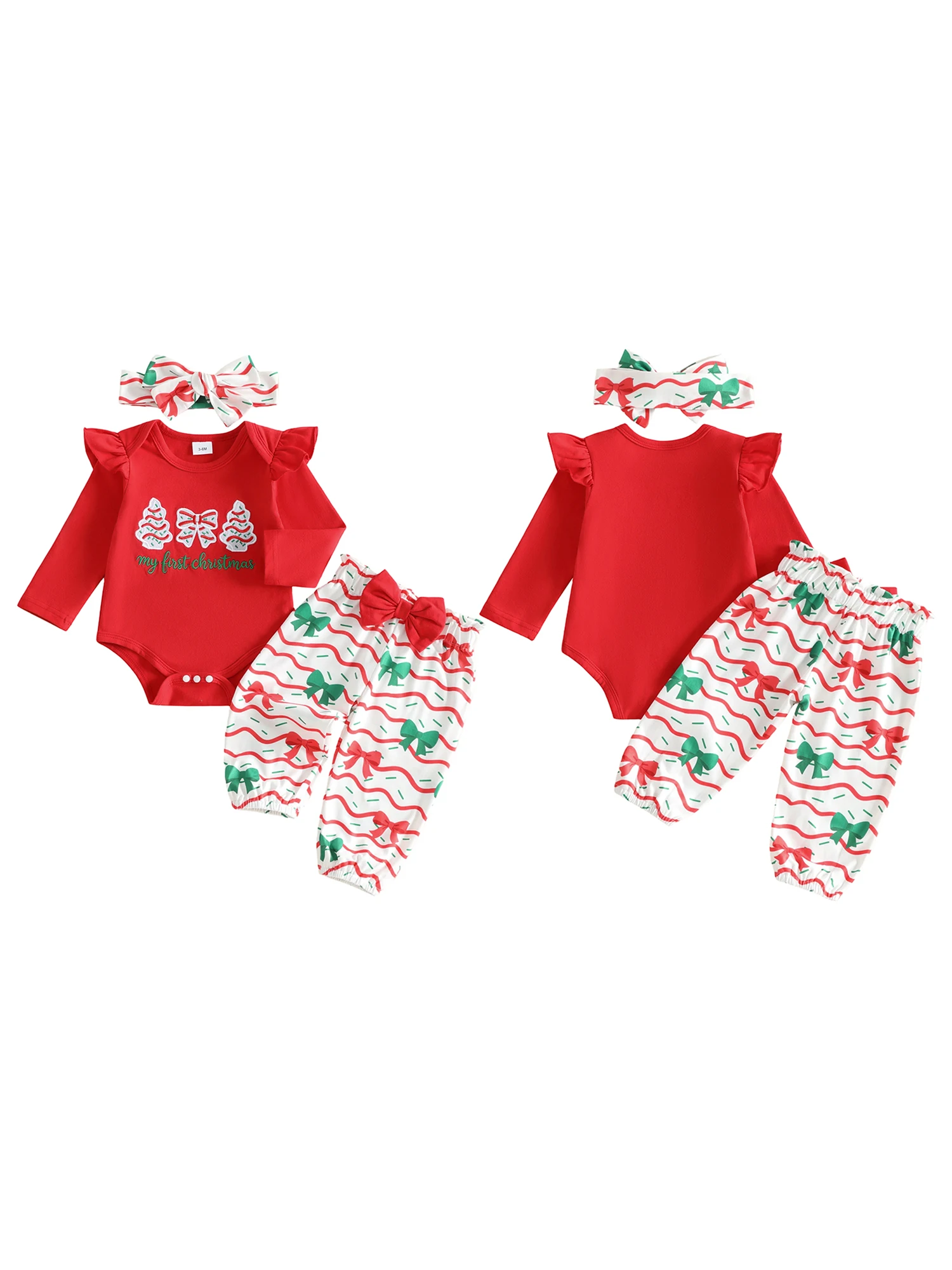 Christmas Baby Girl Christmas Outfit Headband Sleeve Romper Christmas-Outfit Girl Latest Baby Girl Christmas