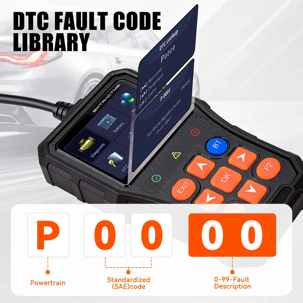 Awapow Auto OBD2 Scanner Diagnostic Tool Automobile Battery Tester  for 12V/24V Vehicles Support 14/25 Languages APP Bluetooth - view 4