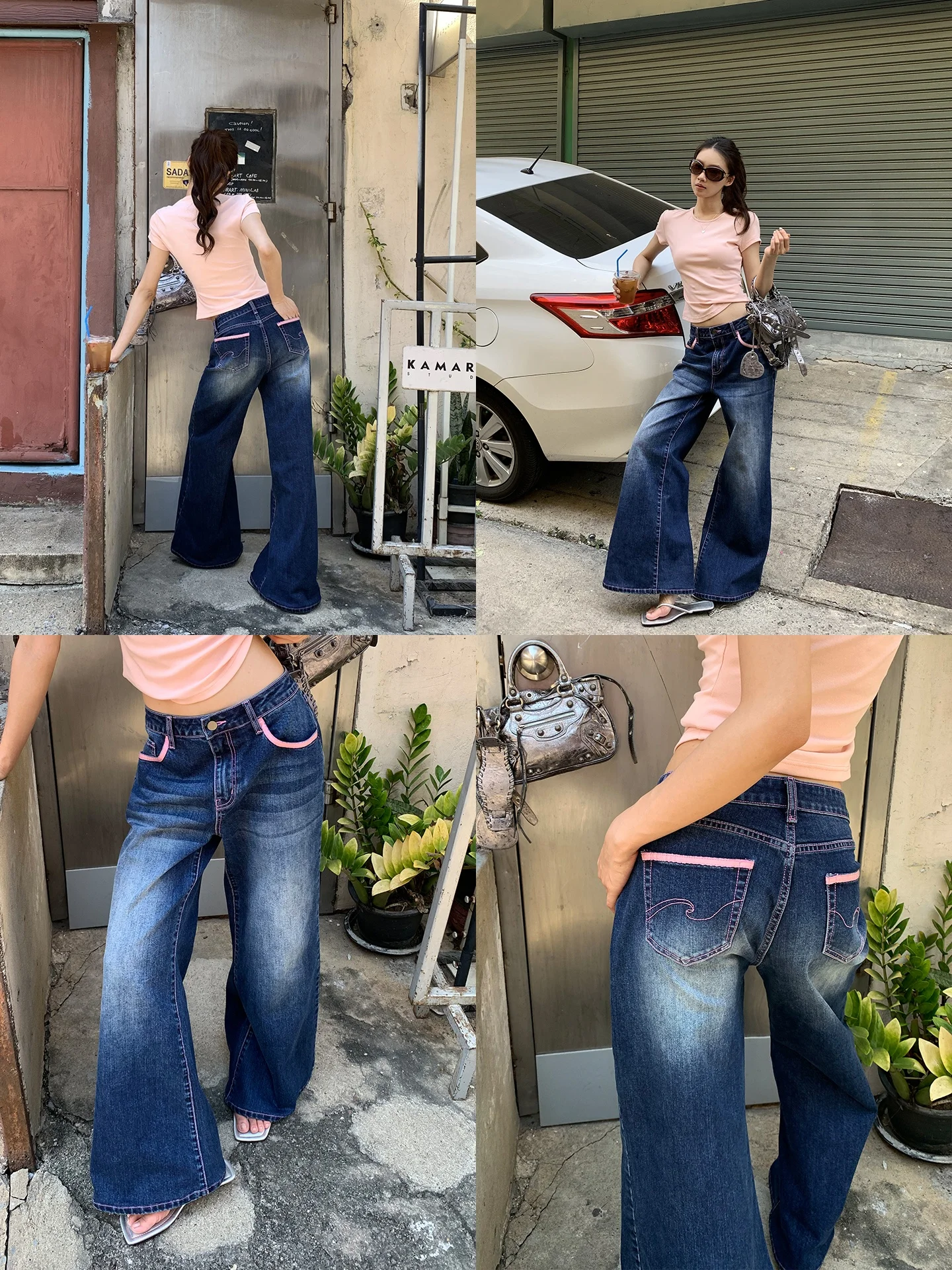 

High Waist Blue Straight Leg Jeans Women's New 2026 Trendy Loose Wide Leg Pants Cotton Comfortable High Waist Trousers