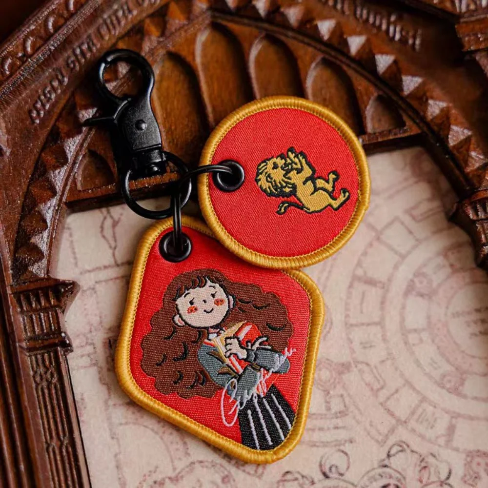 Gantungan Kunci Seri Karakter Harry Potter Asli Kartun Ron Malfoy Hermione Label Tenun Poliester Gantungan Kunci Dekorasi Ransel Hadiah