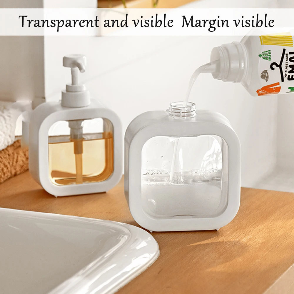 Refillable Bathroom Empty Bottle Dispenser with Press Pump for Soap Shampoo Shower Lotion Portable Travel Hand Washing Bottle