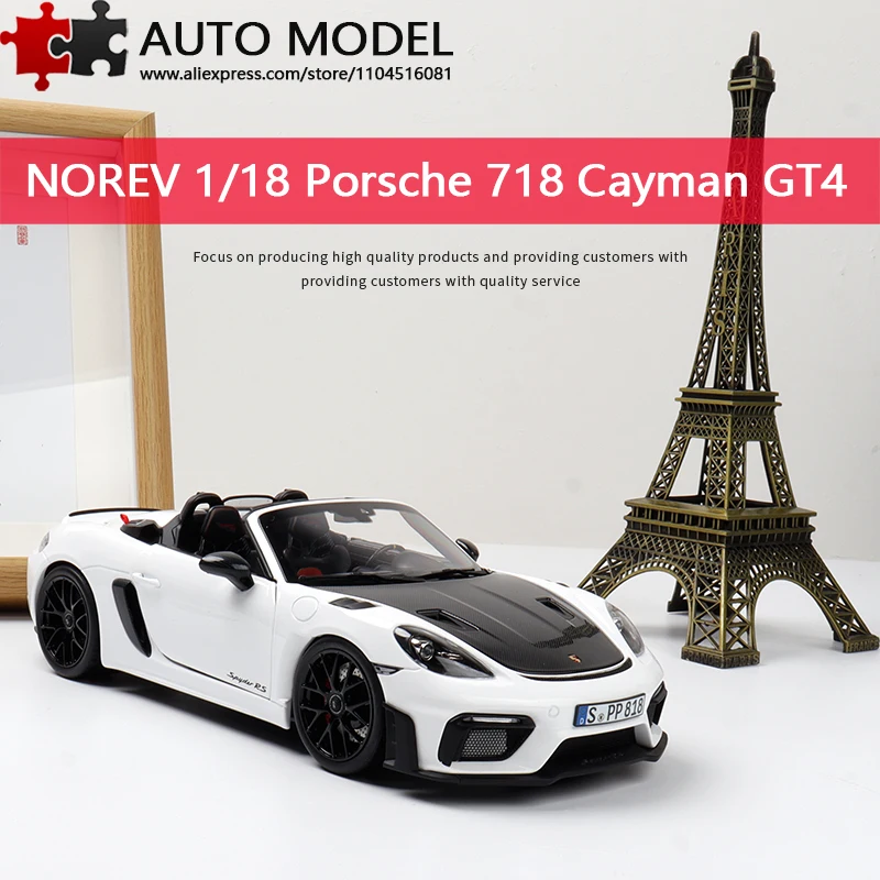 

2024 Porsche 718 Cayman Gt4 Rs Convertible Sports Car Diecast Metal Scale Model Norev 1:18 Simulation Alloy Car Model Adult Boy Toy Gift Collection Full Display Model