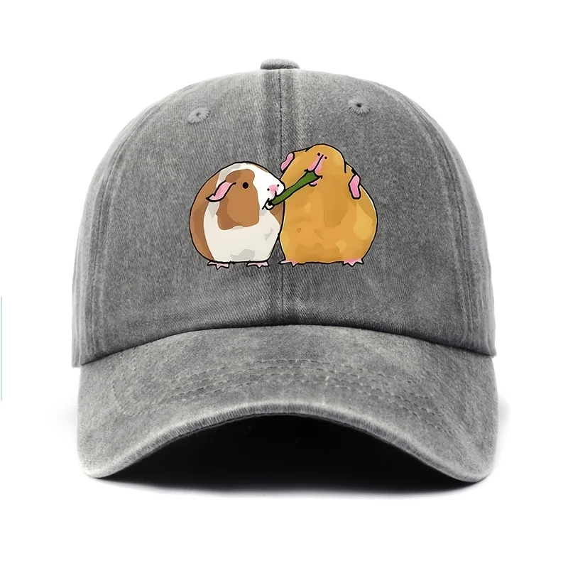 A Women'S Baseball Cap Featuring a Cute Guinea Pig Pattern, Perfect for Running, Outdoor Activities, And Everyday Wear - a Must-