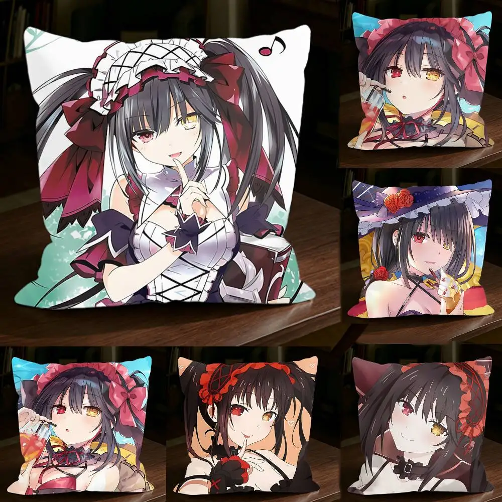 Date A Live Kurumi Tokisaki Square Sofa Pillow Cover Solid Color Living Room Home Decor Cushion Case