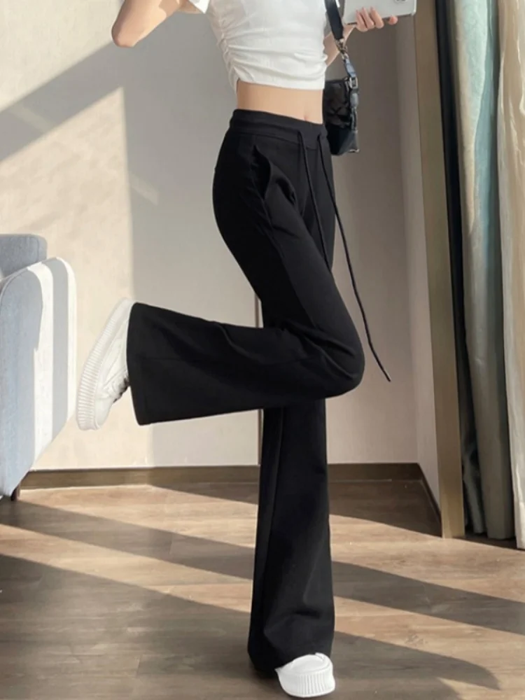 

Американские повседневные спортивные брюки с высокой талией и прямыми штанинами, женские весенне-осенние новые удобные брюки небольшого размера...