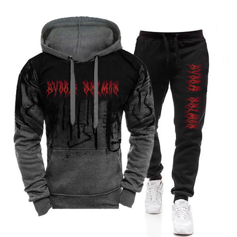 

2023 Hot Sale Men's Sports Wear Hoodie and Sweatpants High Quality Male Outdoor Casual Fashion Tracksuit Gym Hooded Jogging Suit