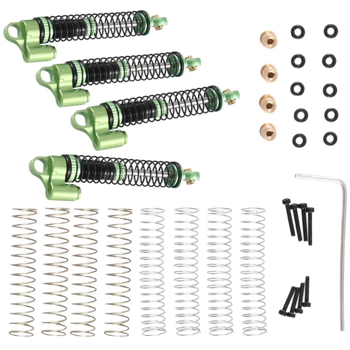 4Pcs 53Mm Metal Oil Shock Absorber Damper for Axial SCX24 AX24 1/24 RC Crawler Car Upgrade Parts,Green