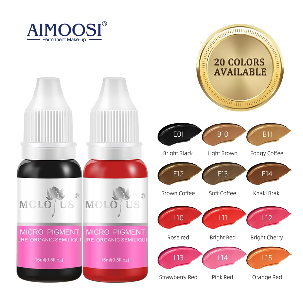 15ml Tattoo Ink Paint Ink Pigment For Semi Permanent Body Eyebrows Eyeliner Lip Gloss Tint Makeup Supplies permanent makeup