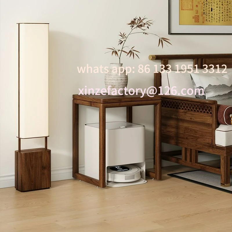 Customizable solid wood sweeping robot rack removable storage cabinet