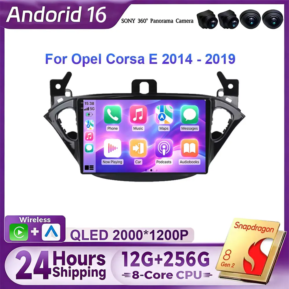 Android 16 Carplay Car Radio For Opel Corsa 2015 - 2019 or Adam 2013 -2016 Navigation GPS Multimedia Player WiFi+4G Stereo video