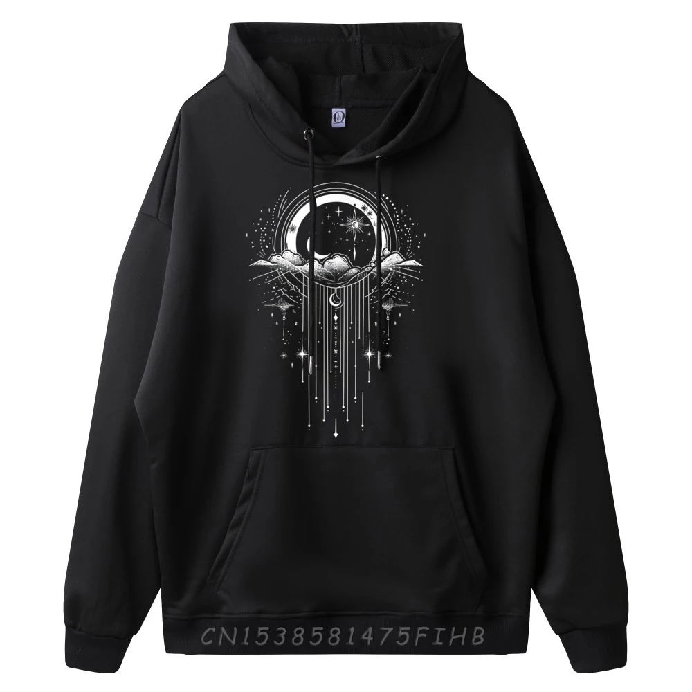 Hoodies Celestial Harmony Sun And Moon Hoodies Labor Day Hip Hop Summer Long Sleeve Crew Neck Female Hoodies Summer