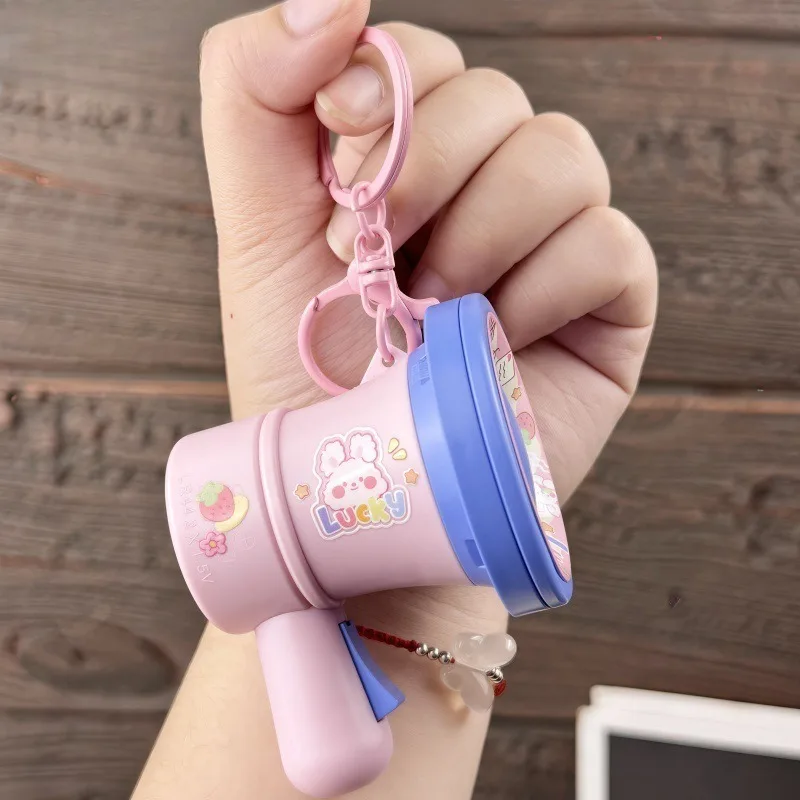 Cartoon Mini Recording Speaker Keychain Plastic Speaker Bag Hanging Toy Children's （Batteries not included）