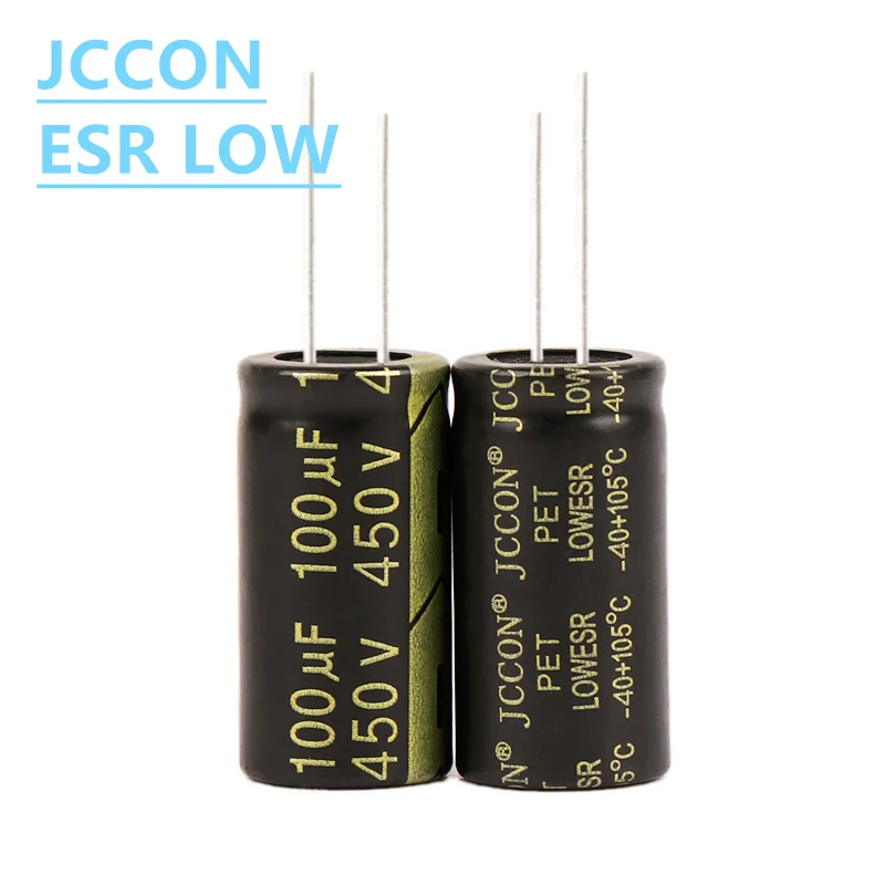 1Pcs JCCON Aluminum Electrolytic Capacitor 450v100uf 18x35 450v120uf 18x35 High Frequency Low ESR Low Resistance Capacitors