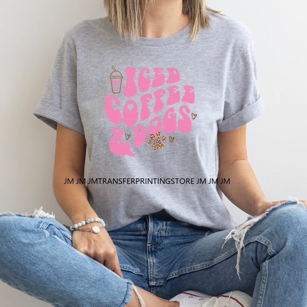 Hochwertige Hunde katze Mama Liebe Design Druck Blumen Mutter Brief Eisen auf dtf Transfer Aufkleber bereit, für T-Shirts zu drücken