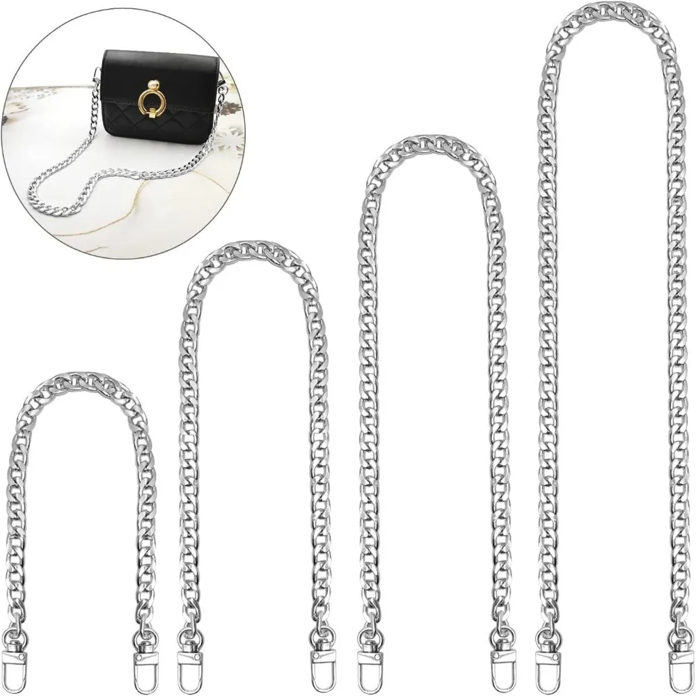 

Metal Flat Chain Shoulder Bag Chain Stainless Steel Metal Buckle Replacement Purse Chain 20/60/100/120cm Bag Strap Extender
