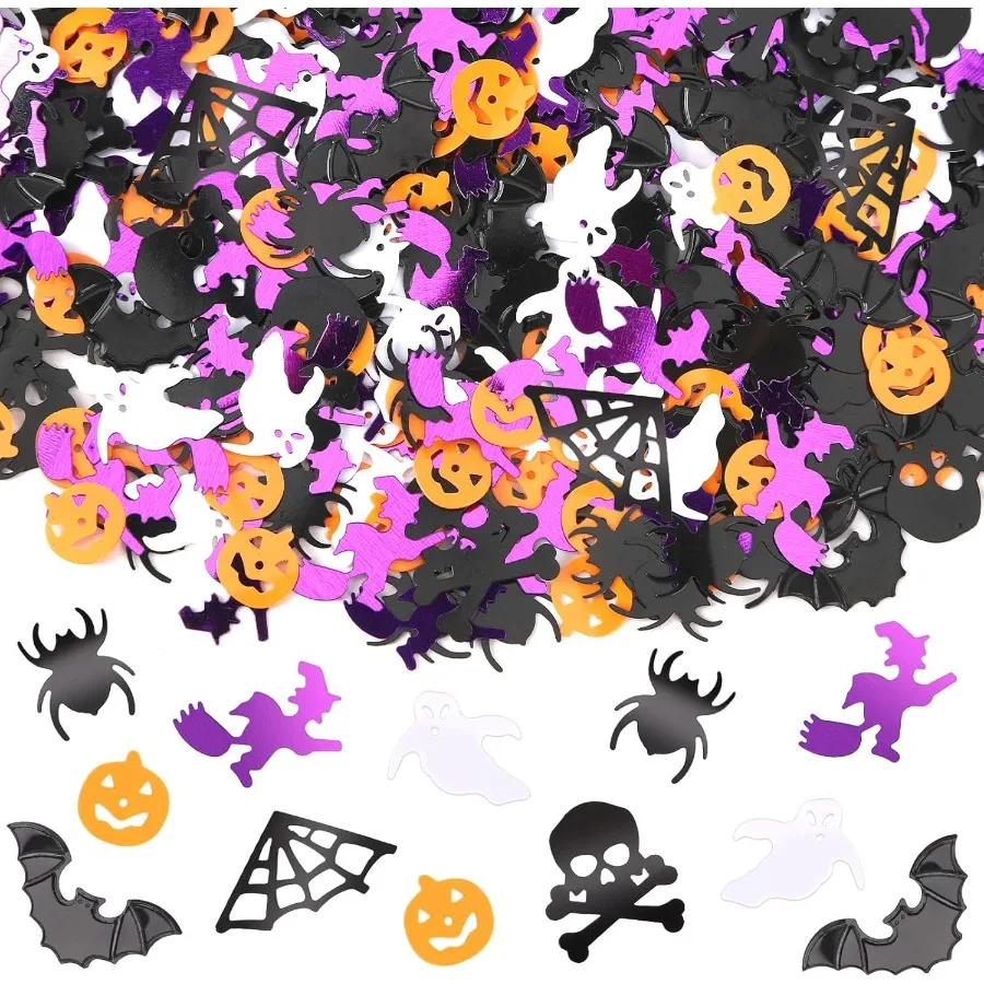 MARFOREVER Хэллоуин Блестящие конфетти Украшения Хэллоуин Вечеринка Конфетти Разброс Черный Оранжевый Фиолетовый Призрачные Летучие Мыши Паук Pumpki
