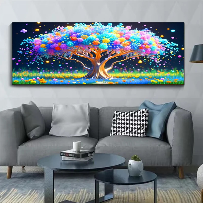 5D DIY Large Diamond Painting colorful dream tree Diamond painting Landscape Wall Art, Full Round Drill, Embroidery Home