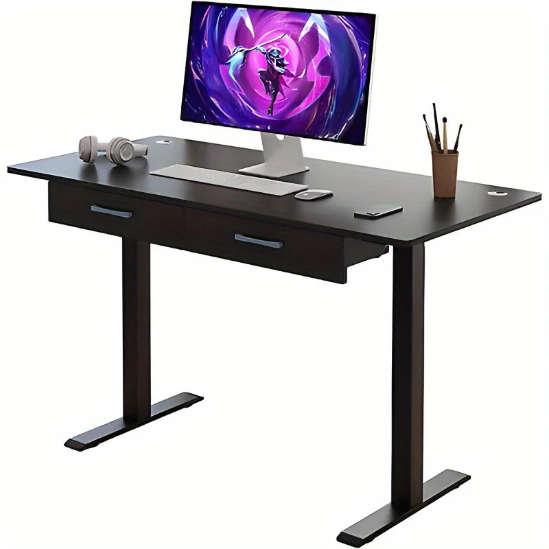 

Office Electric Standing Desk with 2 Drawers Adjustable Height Desk