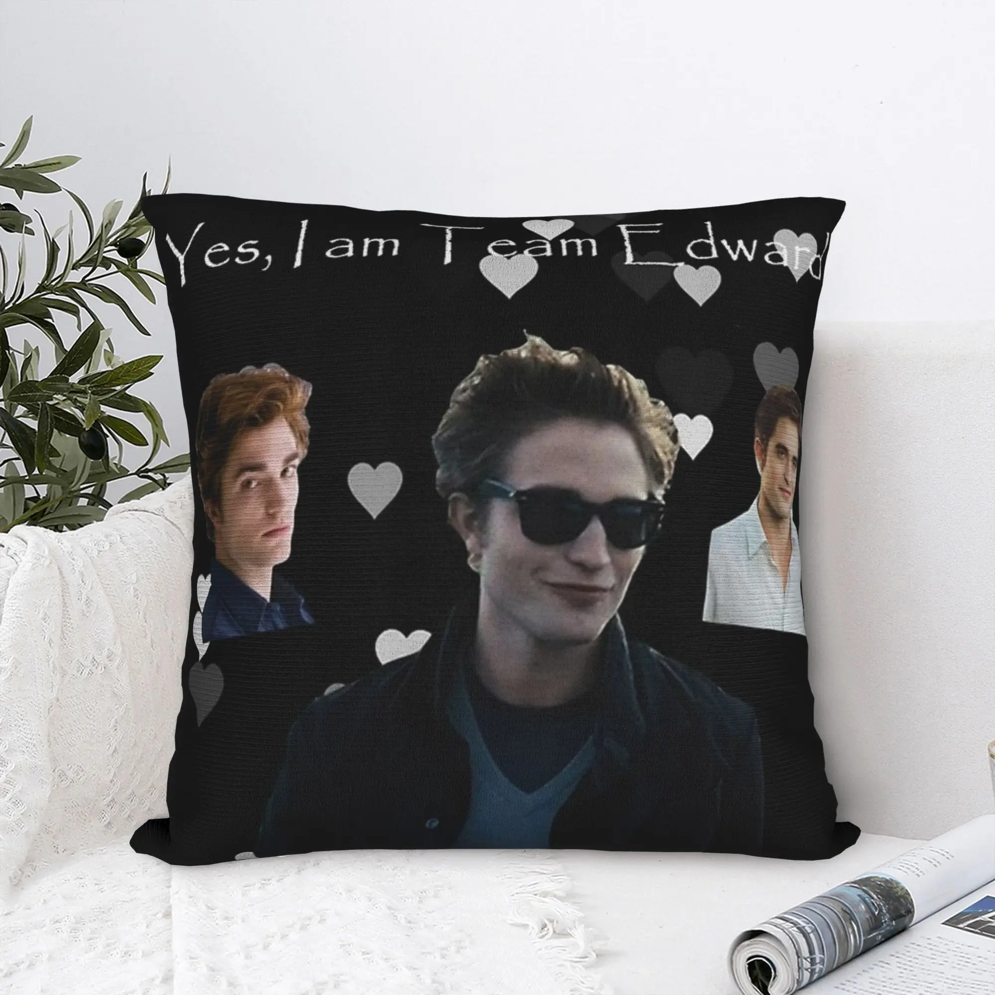 Funny Edward Cullen Jacob Twilight Pillow Cover  Soft Cushion Cover Morden Pillow Case For Chair Sofa Home Decor