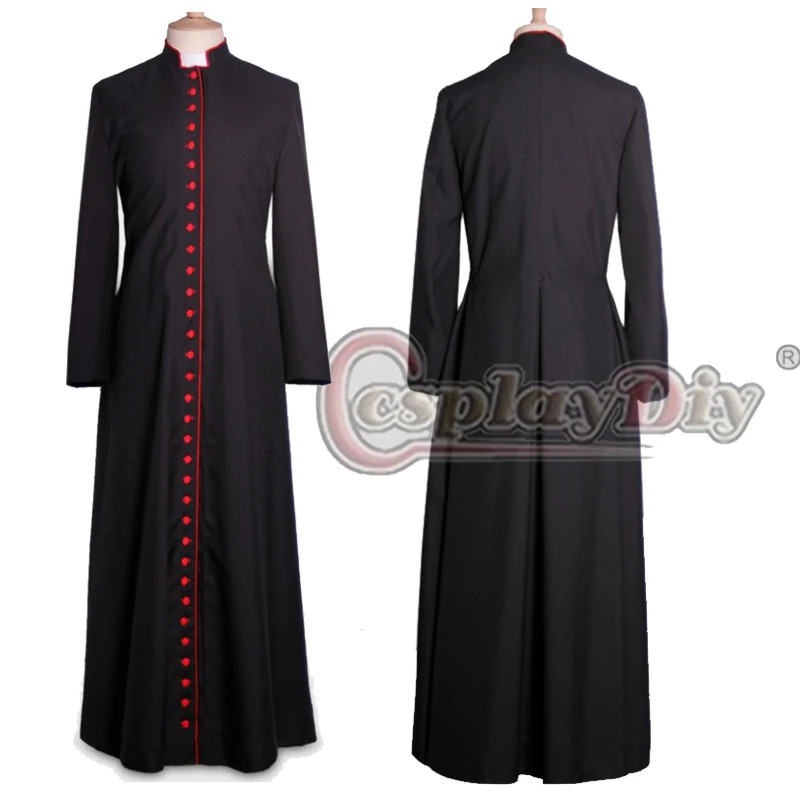 Cosplaydiy Custom Made Womens Cassock Robe Costume Jacket Coat Mens Medieval Cassock Robe Liturgical Vestments Cosplay